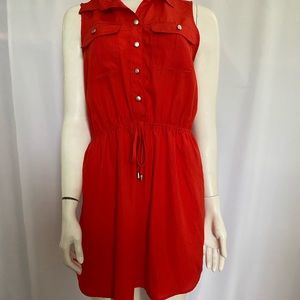 Red shirt dress